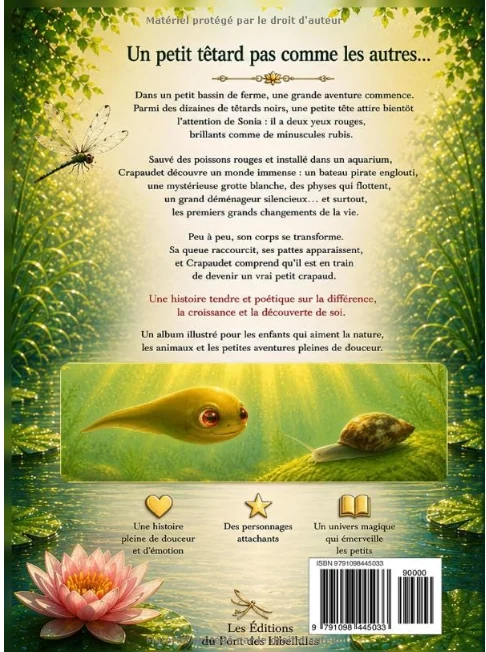 Quatrième de couverture de Le Petit Têtard aux Yeux Rouges